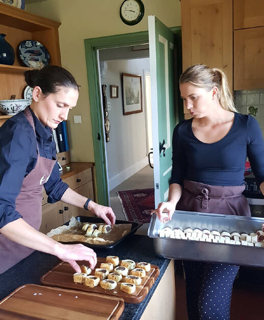 Team preparing canapes