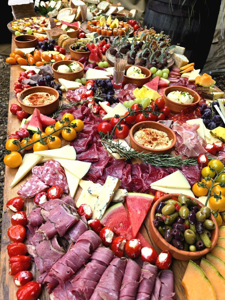 Game and Flames corporate event charcuterie spread