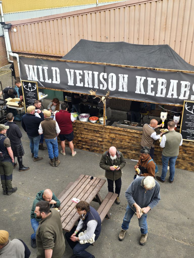 Game and Flames wild venison kebab stand at a busy country show