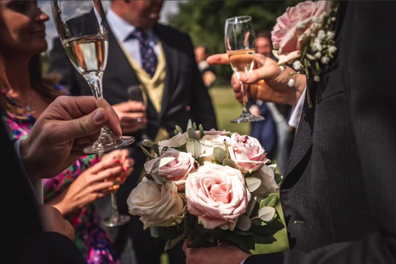 Champagne wedding reception