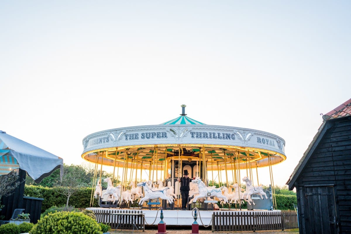 Preston Court wedding venue with Victorian carousel, Canterbury, Kent