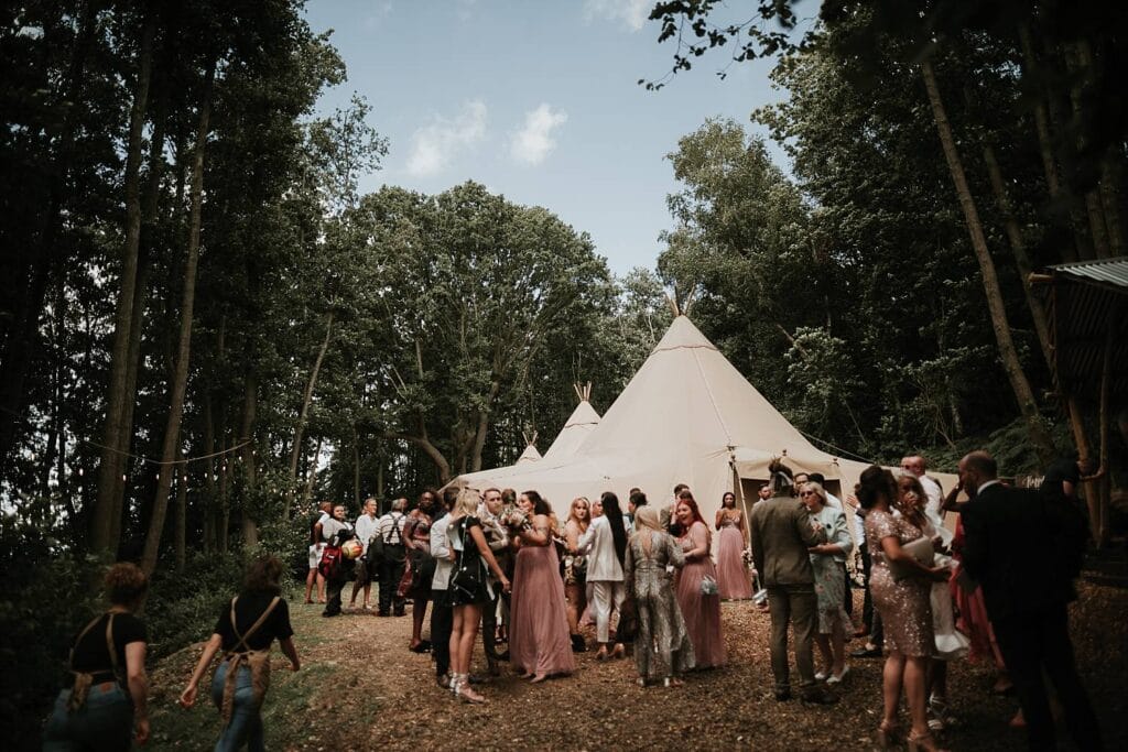 Wilderness Weddings tipi venue in woodland, Canterbury, Kent