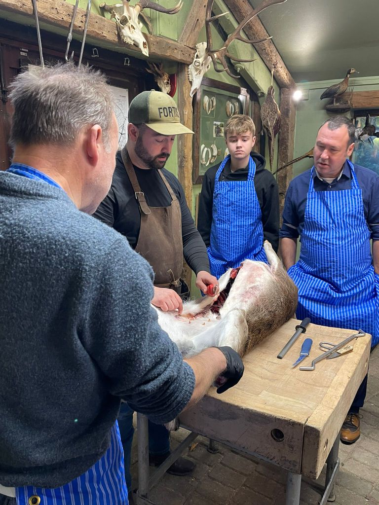 Stag party group butchery workshop with Cai