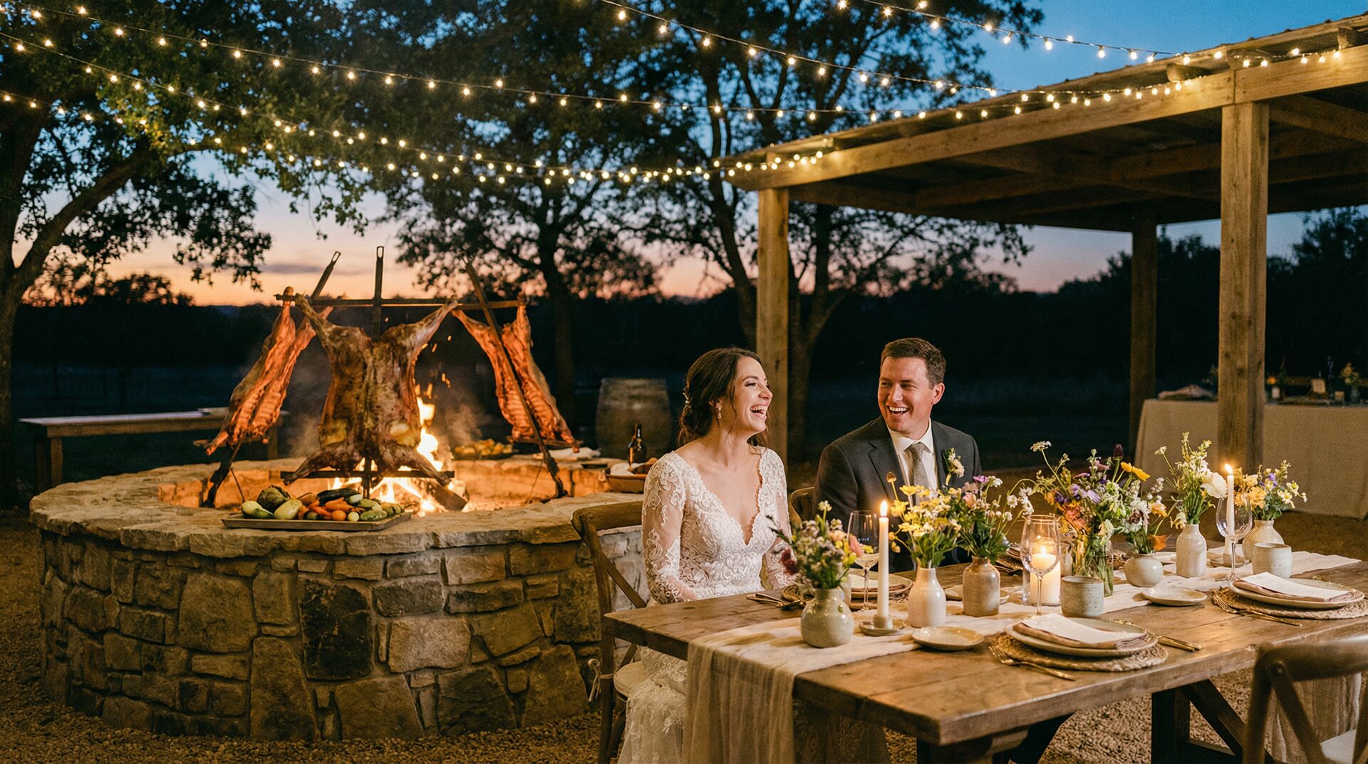 Live fire wedding catering